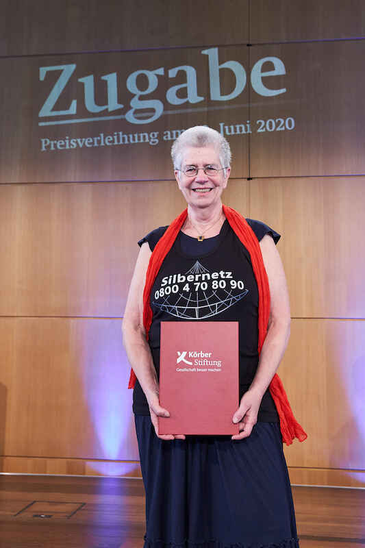 Elke Schilling, Gründerin von Silbernetz und Silbertelefon und Zugabe-Preisträgerin 2020