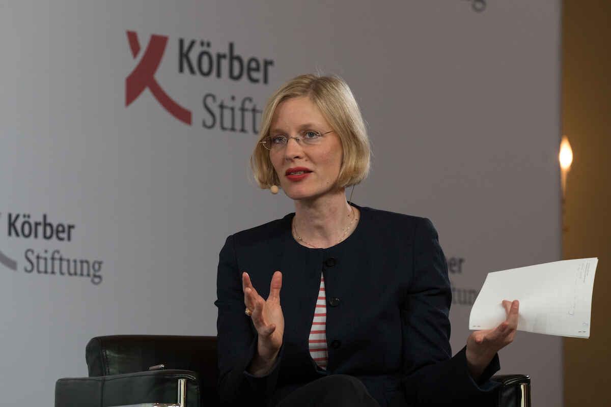 Nora Müller moderiert den Körber Global Leaders Dialogue, 2018
