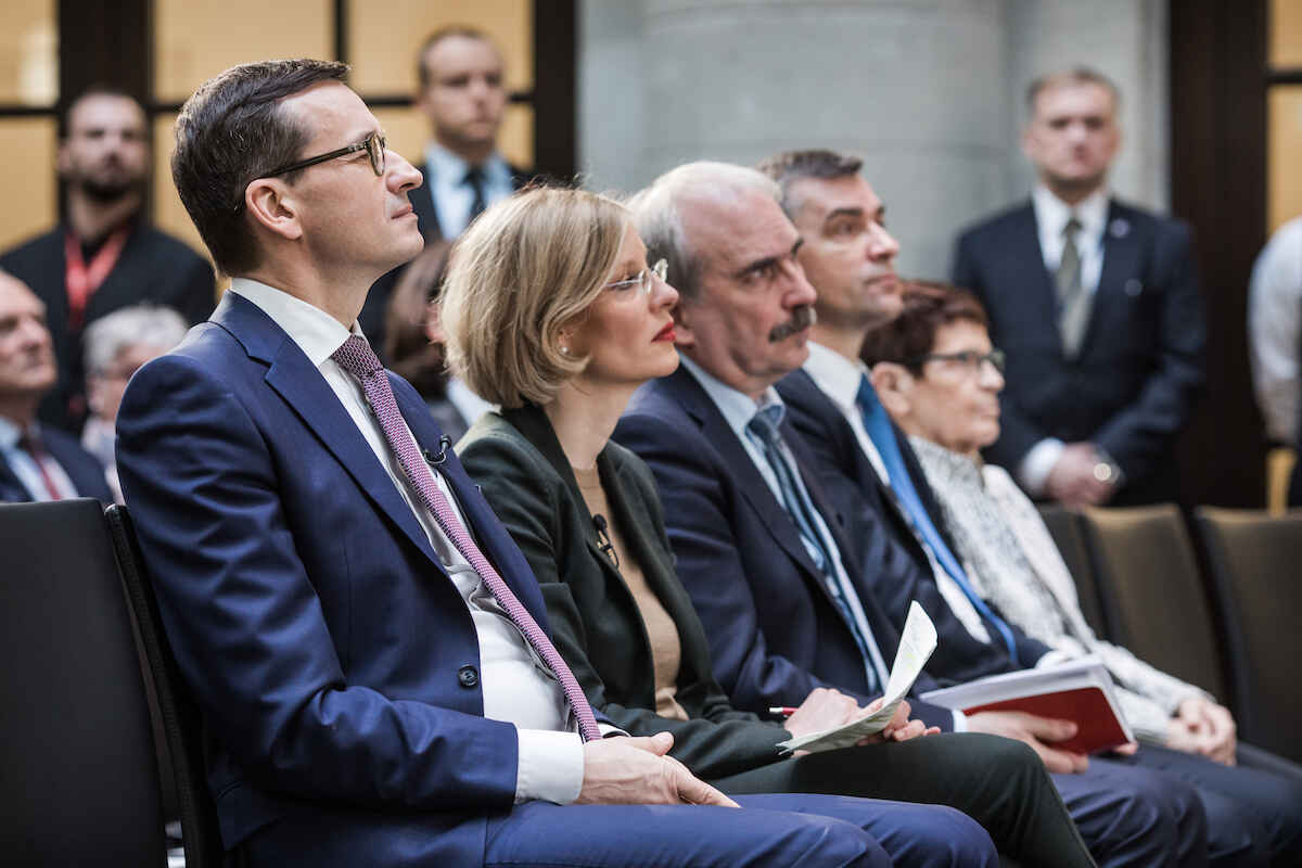 Mateusz Morawiecki, seit 2017 Ministerpräsident der Republik Polen, und Nora Müller, 2018