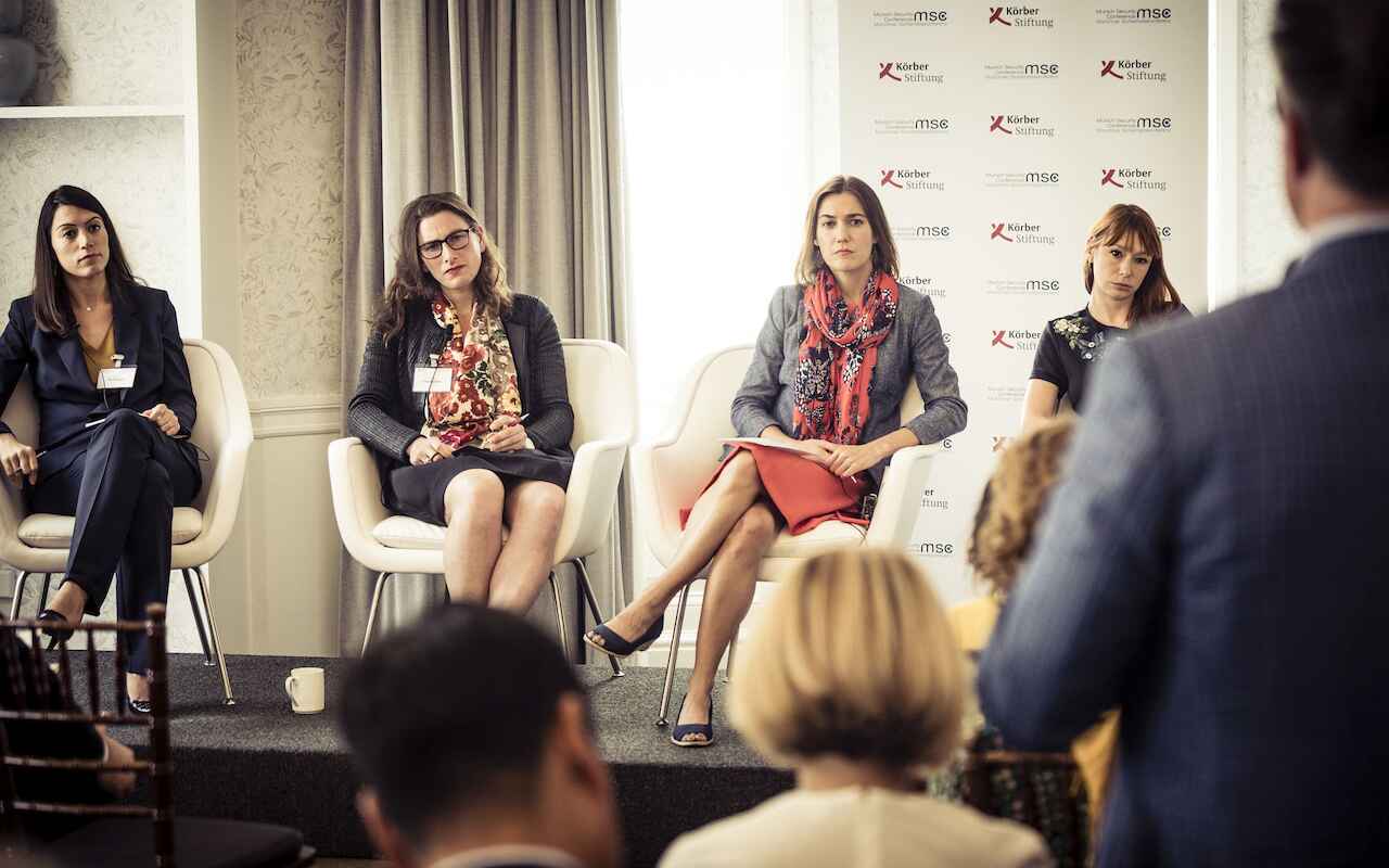 Discussion with Naz Durakoglu, Julia Friedlander, Amanda Sloat and Benedetta Berti (left to right)