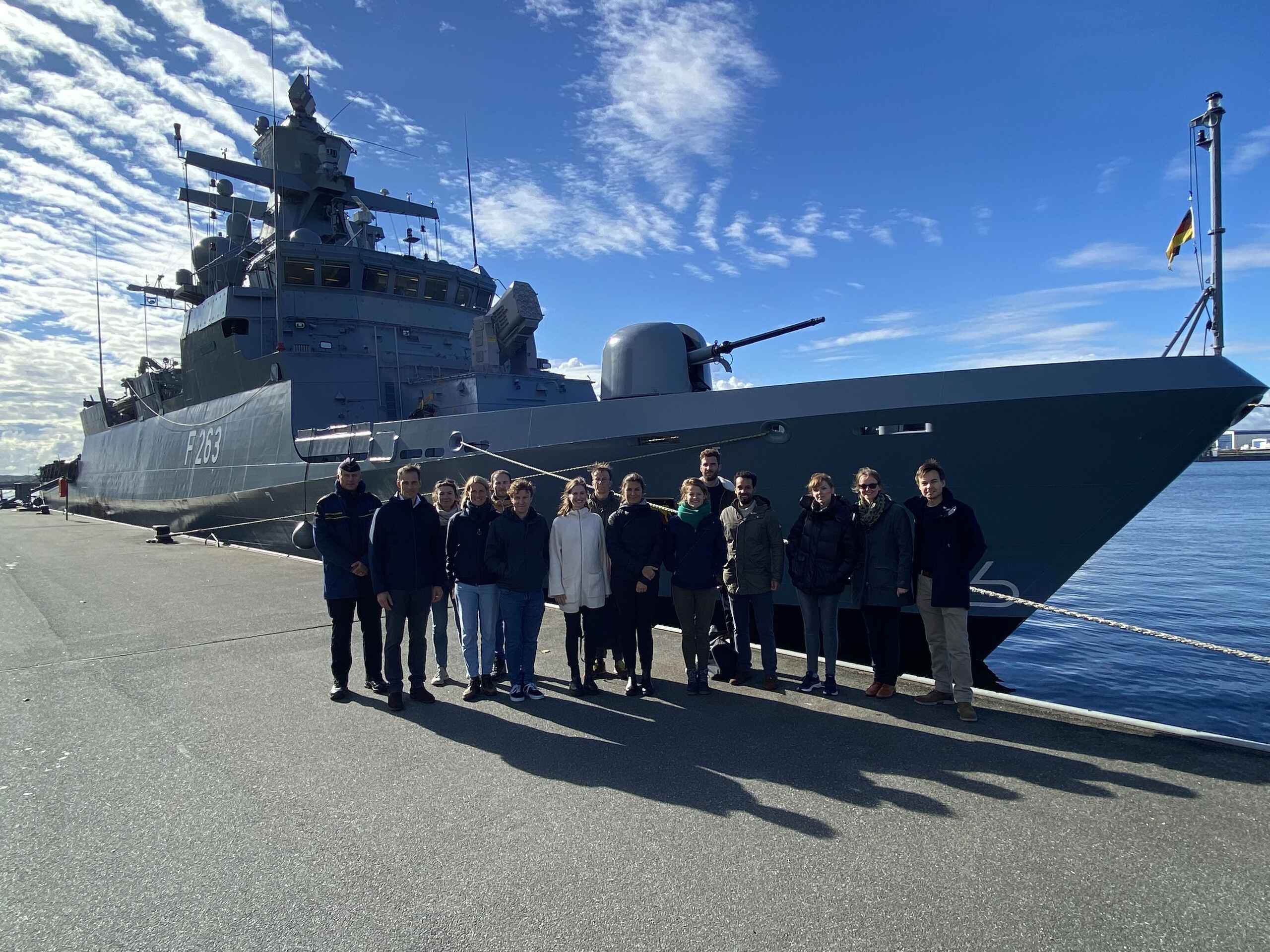 Körber Network Foreign Policy in front of the corvette Oldenburg