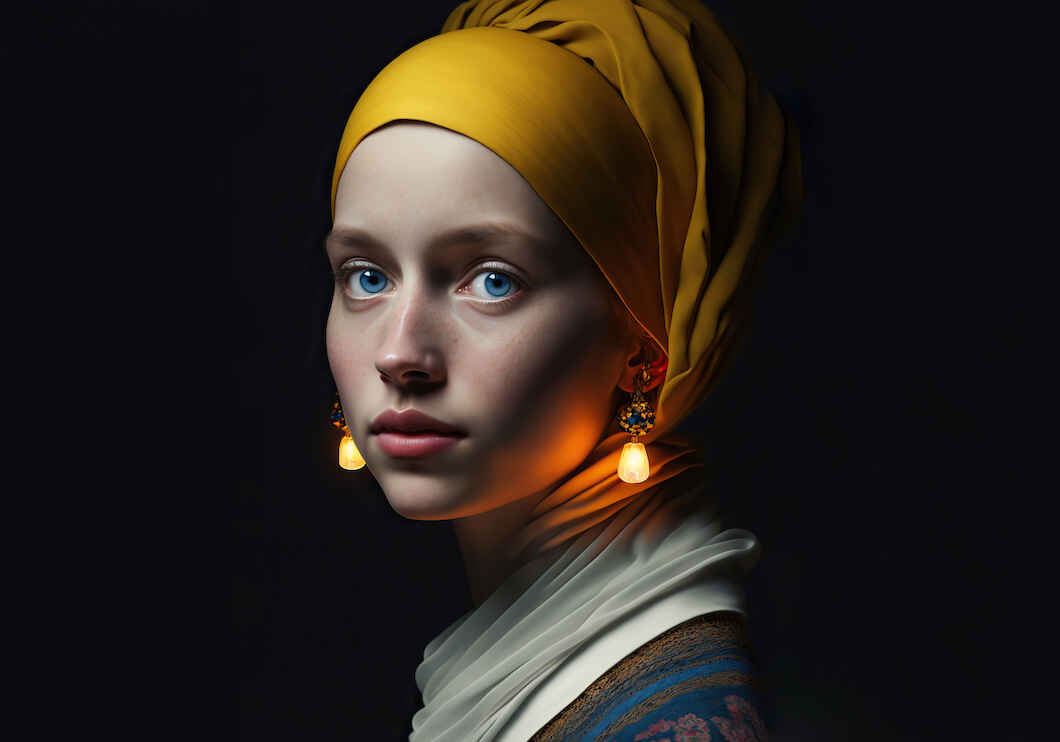 Girl with a glowing earring by Julian van Dieken